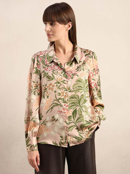 VERO MODA - Pink Printed Regular Fit Shirt