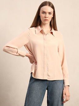 VERO MODA - Peach Scallop Collar Shirt