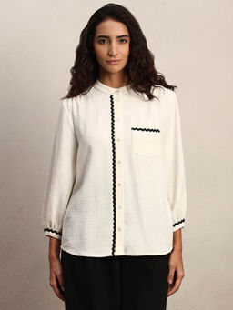 VERO MODA - Rick Rack Trim Cotton Shirt
