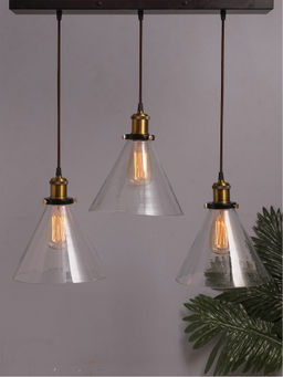 Homesake - Linear Chandelier Glass Cone Light Golden