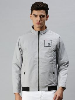 SHOWOFFFF - Men Casual Solid Grey Jacket