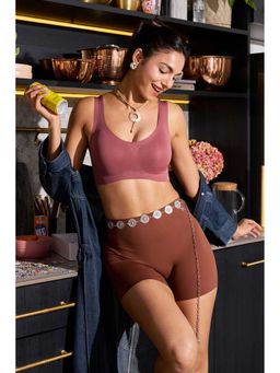 Krvvy - Seamless High Waist Shaper Short For Women Brown