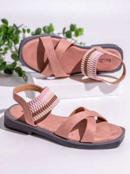 Inc.5 - Women Peach Casual Open Toe Flat Sandals