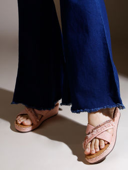 Inc.5 - Women Pink Casual Open Toe Flatform Sandals