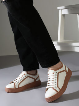 Inc.5 - Women Peach & White Casual Round Toe Sneakers