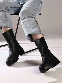 Inc.5 - Women Black Casual Solid Round Toe Ankle Chelsea Boots