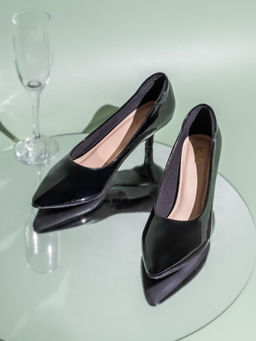 Inc.5 - Women Black Casual Pointed Toe Heeled Pumps