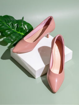 Inc.5 - Women Peach Casual Pointed Toe Heeled Pumps