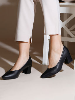 Inc.5 - Women Black Casual Pointed Toe Heeled Pumps