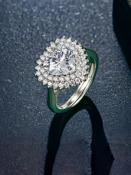 Designs & You - Silver Plated Crushed Ice Cut Silver Finger Ring