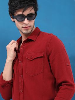 HIGHLANDER - Men Spread Collar Slim Fit Casual Shirt