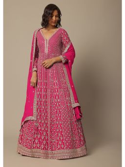 KALKI FASHION - Pink Sequin Embellished Anarkali with Dupatta (Set of 2)