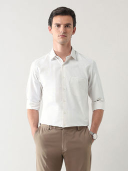 Arrow - Mens Off White Grid Tattersall Checks Regular Fit Shirt