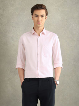 Arrow - Mens Pink Textured Italian Elegance Shirt