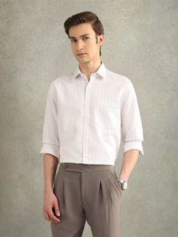 Arrow - Mens Pink Pure Cotton Textured Shirt