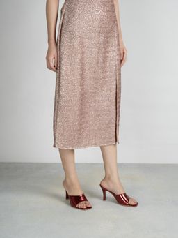 SCENTRA - Women's Red Block Heel Sandals