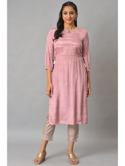 Aurelia - Pink Festive Shatung Kurta