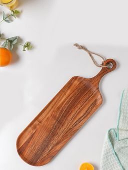 Nestasia - Brown Bread Board Long Wooden with Handle 19 Inch