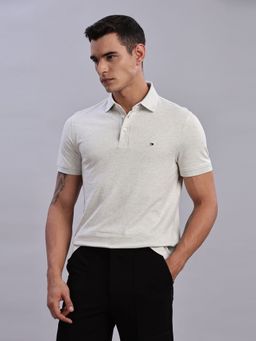 Tommy Hilfiger - Mens Grey Solid Polo T-Shirt