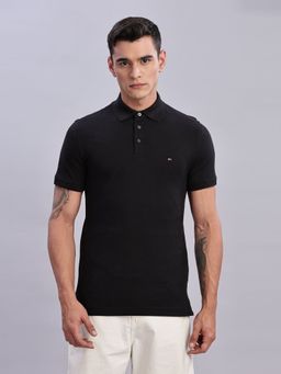 Tommy Hilfiger - Mens Black Solid Polo T-Shirt