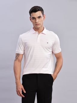 Tommy Hilfiger - Mens Pink Stripes Polo T-Shirt
