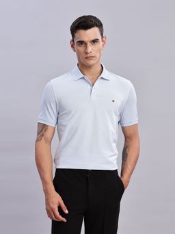 Tommy Hilfiger - Mens Blue Solid Polo T-Shirt