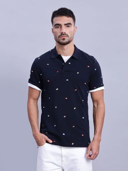 Tommy Hilfiger - Mens Blue Printed Polo T-Shirt