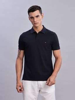 Tommy Hilfiger - Mens Blue Solid Polo T-Shirt