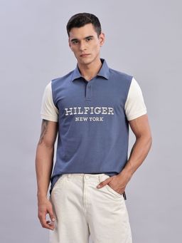 Tommy Hilfiger - Mens Blue Colourblocked Polo T-Shirt