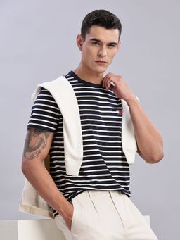Tommy Hilfiger - Mens Navy Blue Stripes T-Shirt