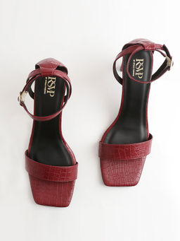 RSVP by Nykaa Fashion - Maroon A Touch Like Velvet Rose Heels