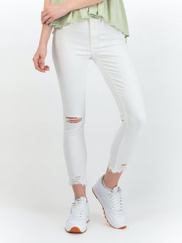 American Eagle - White Solid Plain Jeans