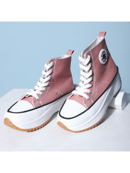 MOZAFIA - Women Pink Casual Comfortable Lifestyle Ankle Sneakers