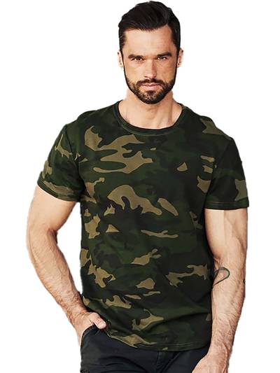 Men Olive Military Camouflage T-shirt