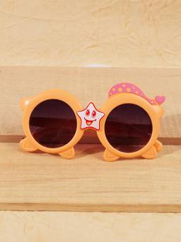 DukieKooky - Kids Girl Orange & Black UV Protected oval Sunglasses (DKSG645A)