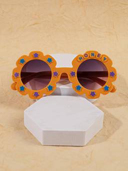 DukieKooky - Kids Girl Yellow & Black UV Protected Round Sunglasses (DKSG648C)