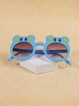 DukieKooky - Kids Girl Sky Blue & Black UV Protected Round Sunglasses (DKSG651F)