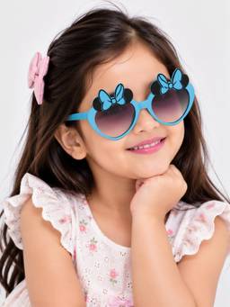 DukieKooky - Kids Unisex Blue & Black UV Protected Cateye Sunglasses (DKSG653D)