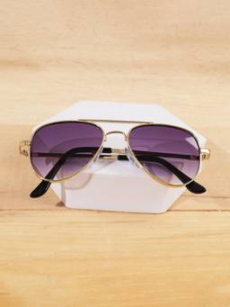DukieKooky - Kids Unisex Golden & Purple UV Protected Aviator sunglasses (DKSG723D)
