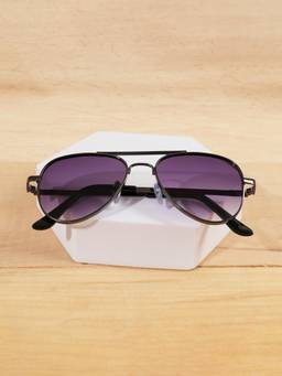 DukieKooky - Kids Unisex Black & Purple UV Protected Aviator sunglasses (DKSG723E)
