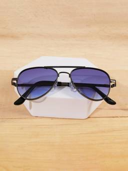 DukieKooky - Kids Unisex Black & Blue UV Protected Aviator sunglasses (DKSG723F)