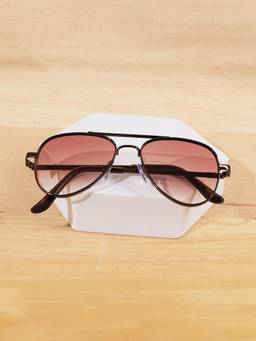 DukieKooky - Kids Unisex Brown & Brown UV Protected Aviator sunglasses (DKSG723H)