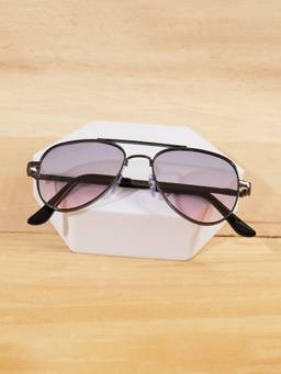 DukieKooky - Kids Unisex Black & Green UV Protected Aviator sunglasses (DKSG723K)