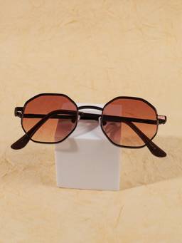 DukieKooky - Kids Unisex Brown & Brown UV Protected Square Sunglasses (DKSG724H)