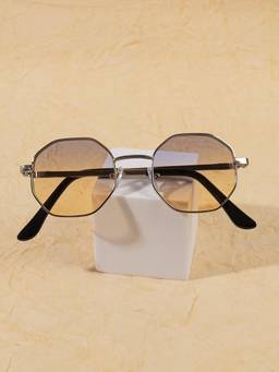 DukieKooky - Kids Unisex Silver & Orange UV Protected Square Sunglasses (DKSG724J)