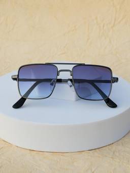 DukieKooky - Kids Unisex Black & Blue UV Protected Square Sunglasses (DKSG726F)