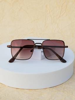 DukieKooky - Kids Unisex Brown & Brown UV Protected Square Sunglasses (DKSG726H)