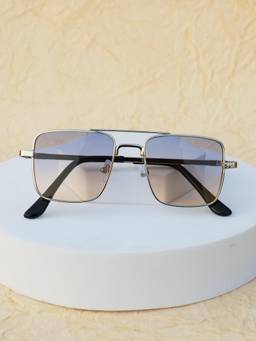 DukieKooky - Kids Unisex Silver & Pink UV Protected Square Sunglasses (DKSG726J)