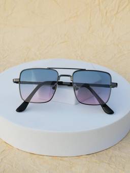 DukieKooky - Kids Unisex Black & Green UV Protected Square Sunglasses (DKSG726K)