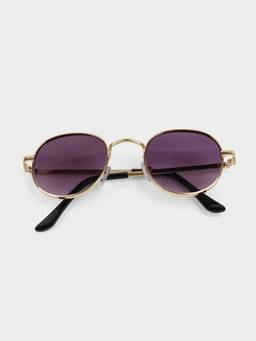 DukieKooky - Kids Unisex Golden & Purple UV Protected Round Sunglasses (DKSG727D)